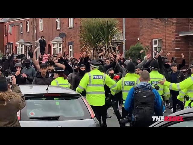Muslim rioters ATTACK Tommy Robinson voters with bottles, bricks in Oldham | Jessica Swietoniowski