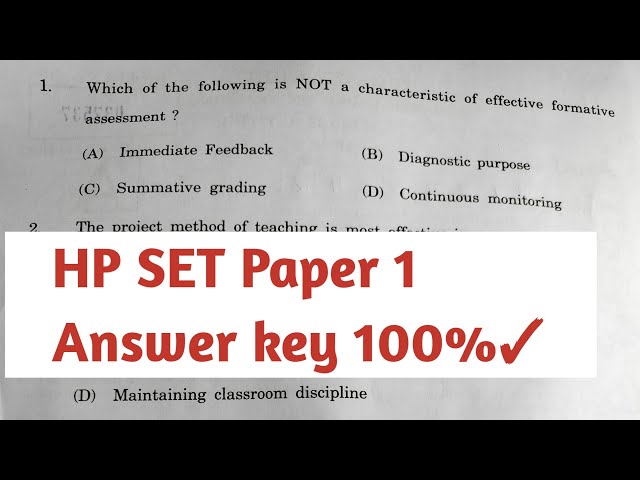 HP SET Paper 1 Answer Key June 7, 2026 | HP SET Paper Solved Answer Key | HP SET 2026