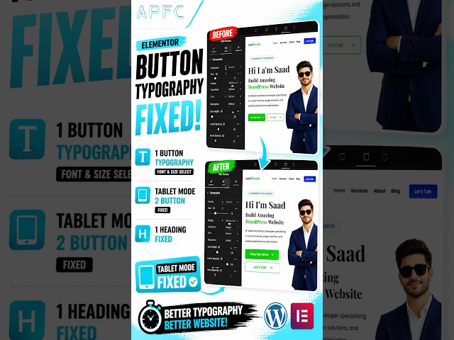 Elementor Button Typography Fix + Tablet Mode Button Problem Solved WordPress