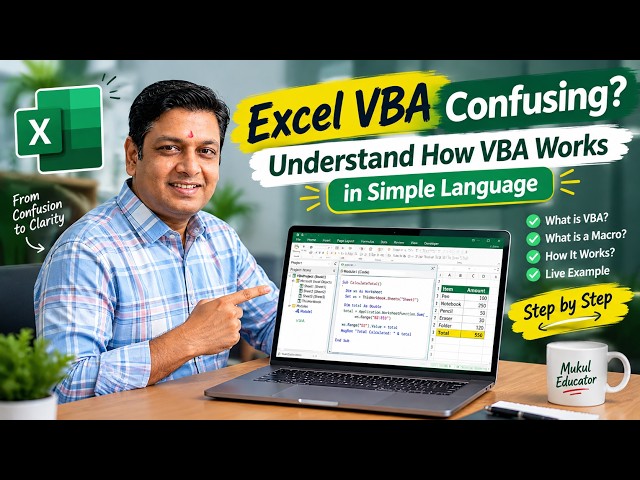 VBA in Excel | Understand How VBA Works in Simple Language | Excel VBA Basics || #excel