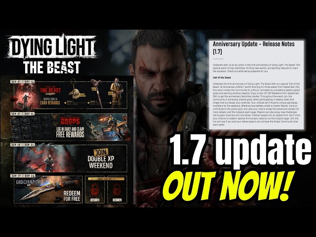New Update 1.7 And Upcoming Anniversary Event Details For Dying Light: The Beast!