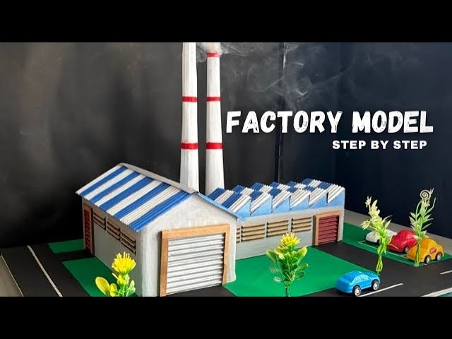 How to make factory model project with cardboard for science projects - Crafts with Nakul Sahu