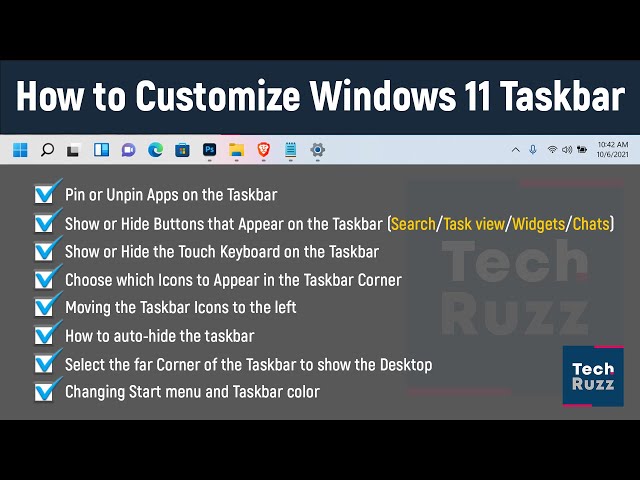 How to Customize Windows 11 Taskbar - Windows 11 Taskbar Customization