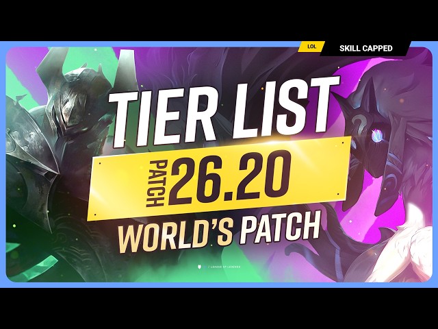 NEW TIER LIST for PATCH 26.20 - WORLDS PATCH! - League of Legends