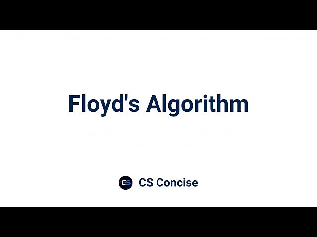 31 | Floyd's Algorithm | Data Structures