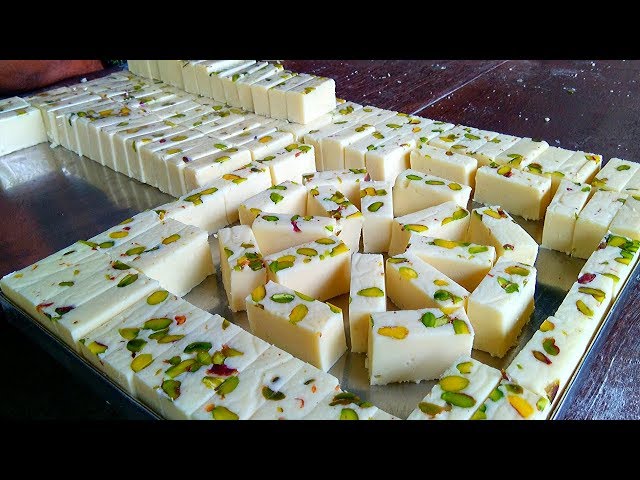 Milk Powder Burfi Sweet Recipe | How To Make Ice Cream Burfi | Milk Barfi | Indian Sweets Making