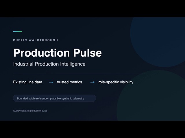 Production Pulse: Industrial Production Intelligence | OEE & Role-Specific Dashboards