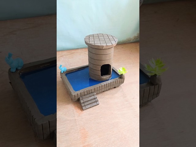 Amazing DIY Clay Mini Water Tank & Swimming Pool Craft! 🌊✨ #clayhouse #mudhouse #craft