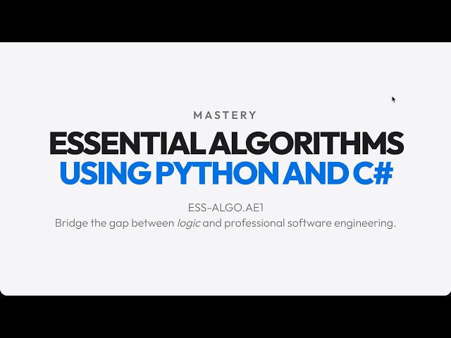 Computer Algorithms with Python | Master Algorithms, Data Structures & Problem Solving
