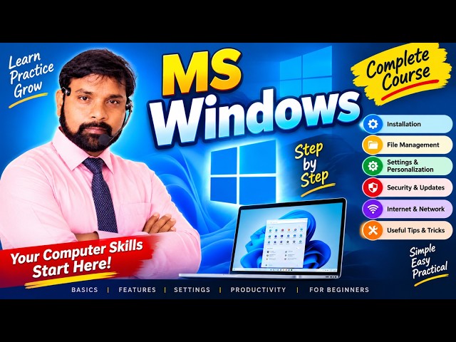 Day-3 | MS Windows Operating System in Telugu | File Storage structure | Folders and  Files