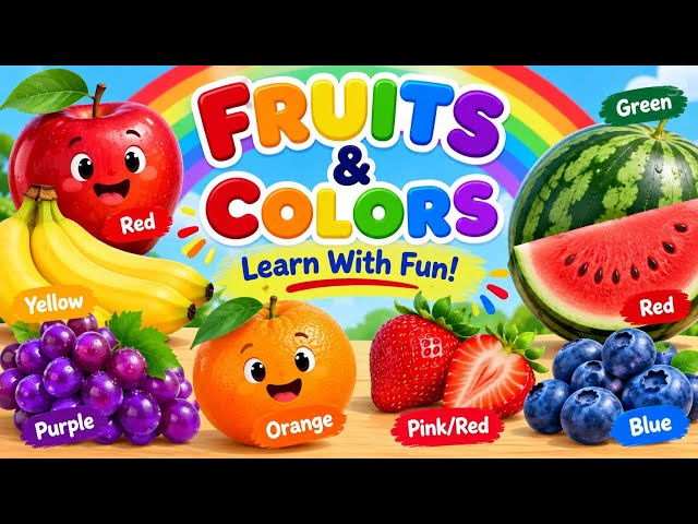 Learn Fruits and Colors for Kids | Fruit Names & Colors | Preschool Learning Video @JangiTech 
