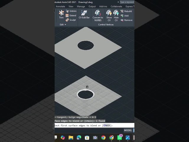 AutoCAD SURFBLEND Command Explained | Smoothly Blend 2 Surfaces 🔥 #shortsyoutube