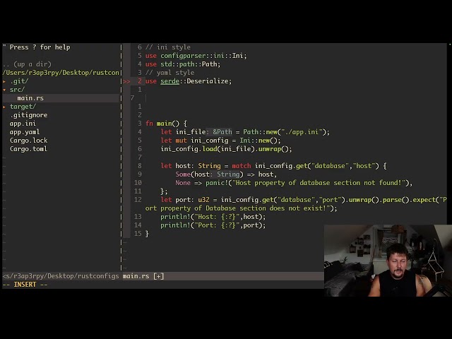 Rust - Ini and Yaml configs
