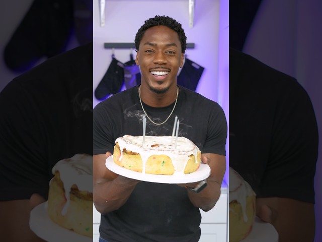 I made a giant cinnamon roll for my birthday