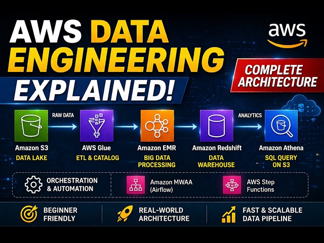 AWS Data Engineering Explained in 8 Minutes | S3, Glue, EMR, Redshift, Athena + Architecture