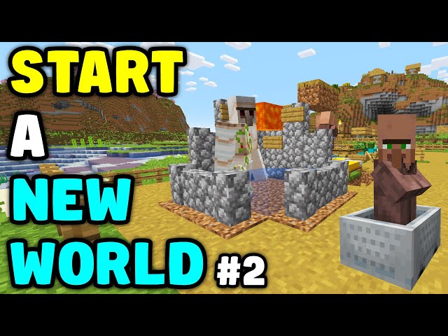 Minecraft - START A NEW WORLD #2 - (Upgrade Farms and Moving Villagers)