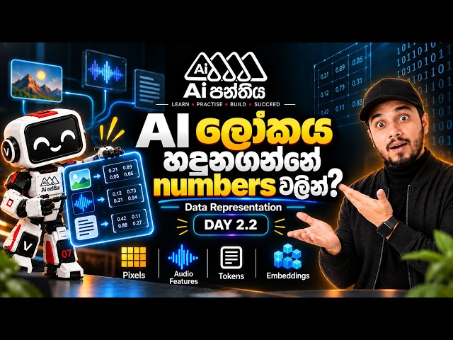 Day 2 - Video 2 - Ai ලෝකය හදුනගන්නෙ numbers වලින්? Data Representation | AI Zero to Hero in 7 Days