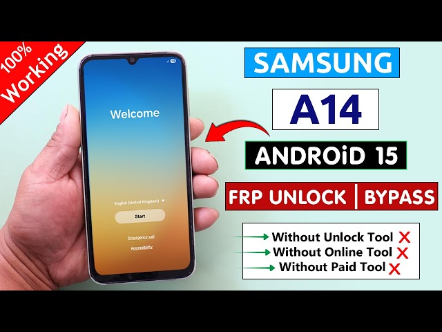 Samsung A14 Android 15 Frp Unlock/Bypass  - Fix ADB Enable Fail  || 1 Click FRP Unlock Tool - 2026