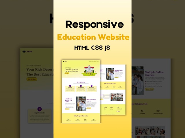 Education website | HTML CSS JavaScript #html #css #javascript #coding