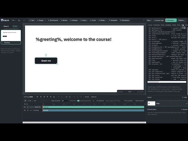 TABLYR Tutorial 20 · JavaScript and the SDK
