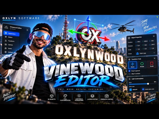 FiveM Vinewood Sign Script – Real 3D Letters, 23+ Fonts, Your Logo & Live Editor (ESX/QB/QBOX)