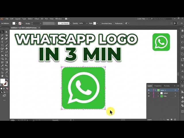 WhatsApp Logo Design in Adobe Illustrator | Just 3 Minutes ⚡ Easy Vector Tutorial🔥
