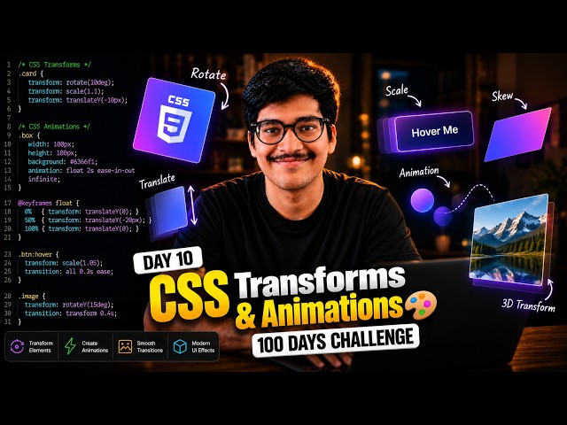 Day 10: CSS Animations & Transitions | Hover Effects & Keyframes | FREE Full Stack Course