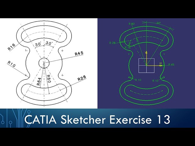 CATIA Sketcher Exercise - Sketch 13
