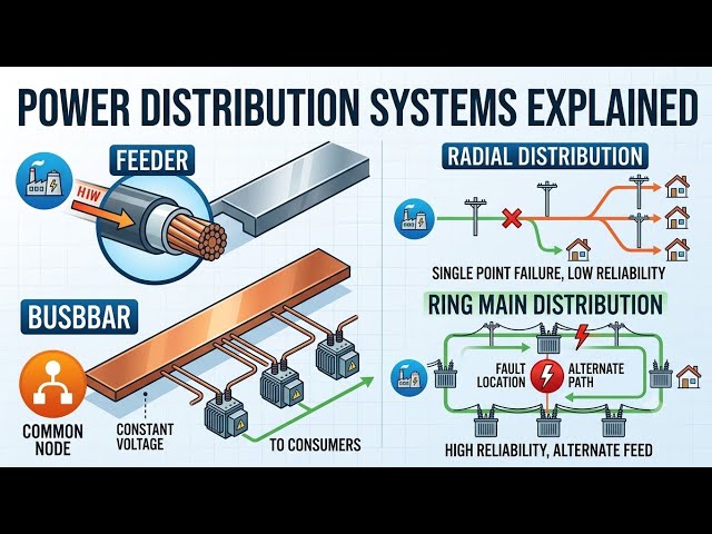 Distribution Systems Radial vs Ring Main (Feeders & Busbars)