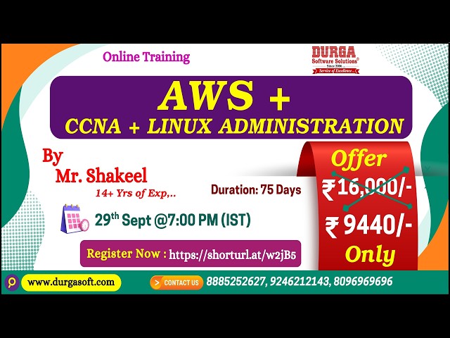 AWS + CCNA + LINUX Administration Online Training @ DURGASOFT