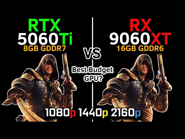 RTX 5060 Ti 8GB vs RX 9060 XT 16GB | DLSS 4 vs FSR 4.1 | Best Budget GPU 2026? | 1080p, 1440p, 4K
