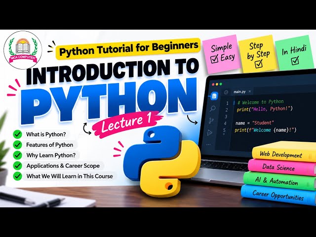 Python Tutorial for Beginners in Hindi | Introduction to Python | Python Course Lecture 1