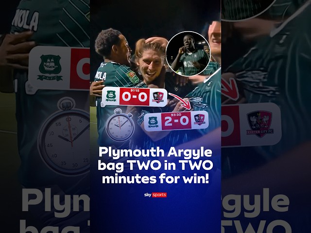 LATE DRAMA in the Devon Derby sees Plymouth into the next round of the cup! 🤯🏆 #carabaocup #efl