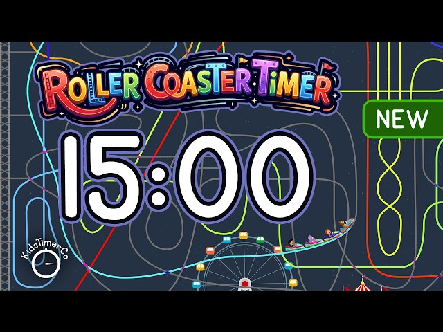 15 Minute Timer for Kids Classroom | Roller Coaster Visual Timer 🎢