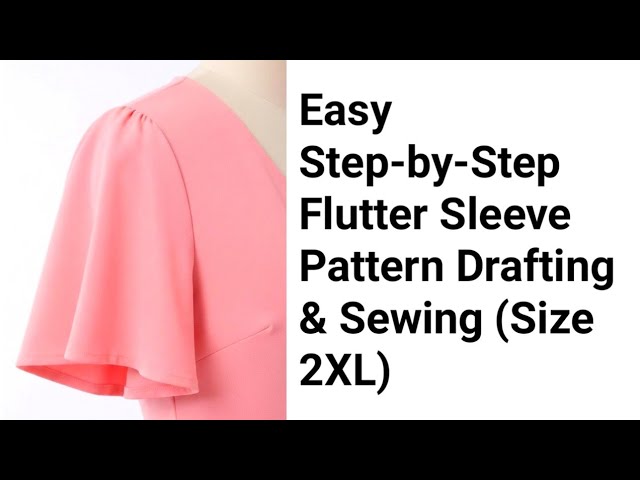 How to Draft & Sew a Flutter Sleeve | Plus Size 2XL Wrap Dress Pattern Tutorial 