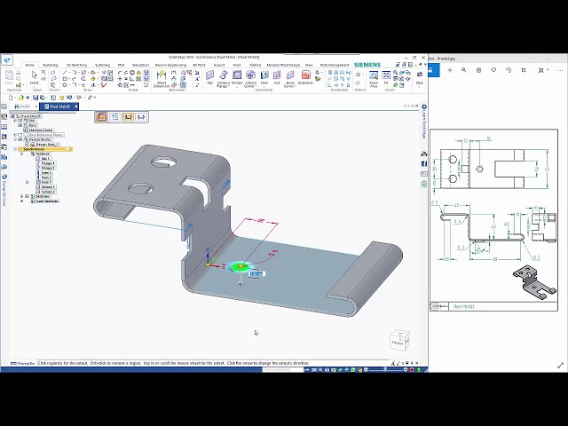 Solid Edge sheet metal tutorial - Bracket