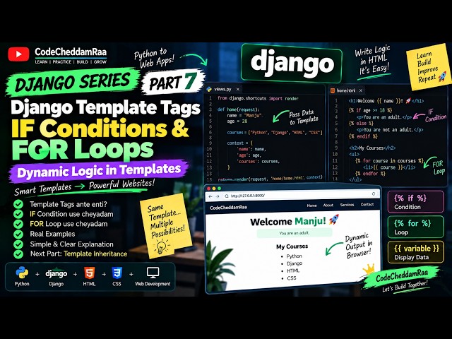 Django Template Tags   IF Conditions & FOR Loops 🔥   Django Series Part 7