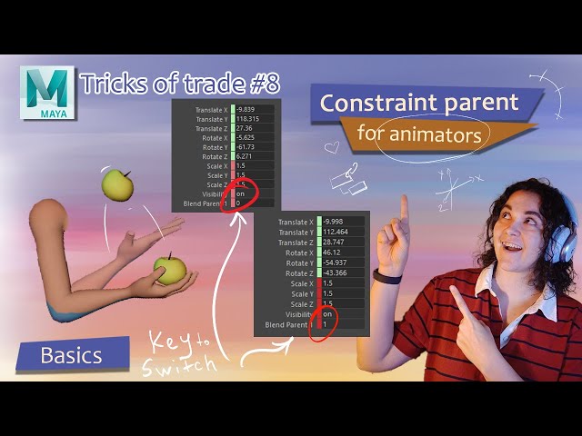 How to throw an apple in Maya? Understand basics of parent constraint