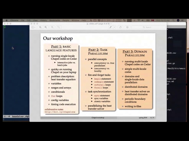 Intro to Using Chapel for Parallel Programming: Part 1