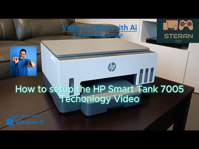 How to setup your Hp Smart tank 7005 for the first time. Video Live at 19:00. Voice created with Ai.