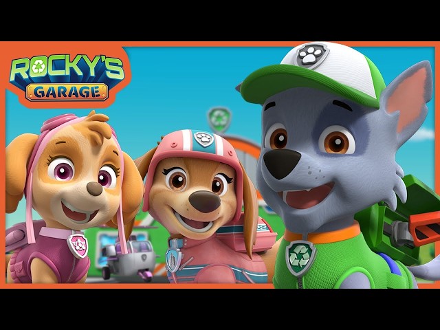 Rocky and Skye Take to the Skies!  🛩️- Rocky's Garage Compilation - PAW Patrol