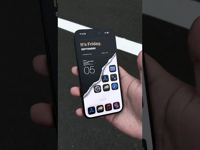 Black & white torn wallpaper with sharp widgets! #iphone17 #widgets #iphonewallpaper #howto #shorts