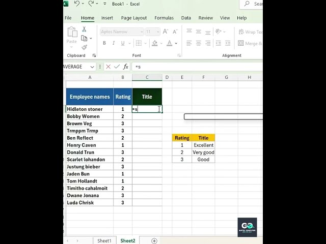 Excel SWITCH Formula Made Easy! ⚡ | Turn Ratings into Titles Automatically #shorts  #excel