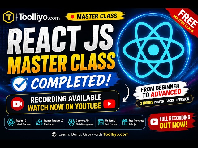 Toolliyo: Complete React JS Master Class Beginner To Professional