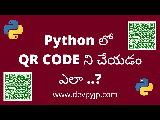 how to make QR code generation in python | python projects in telugu