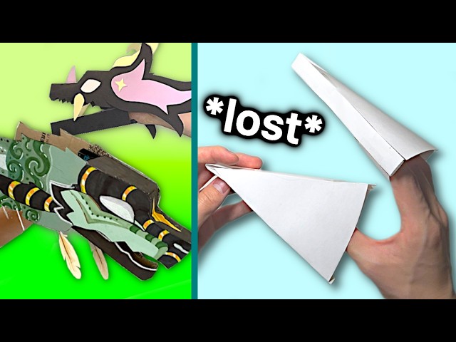 I tried making paper dragon puppets...