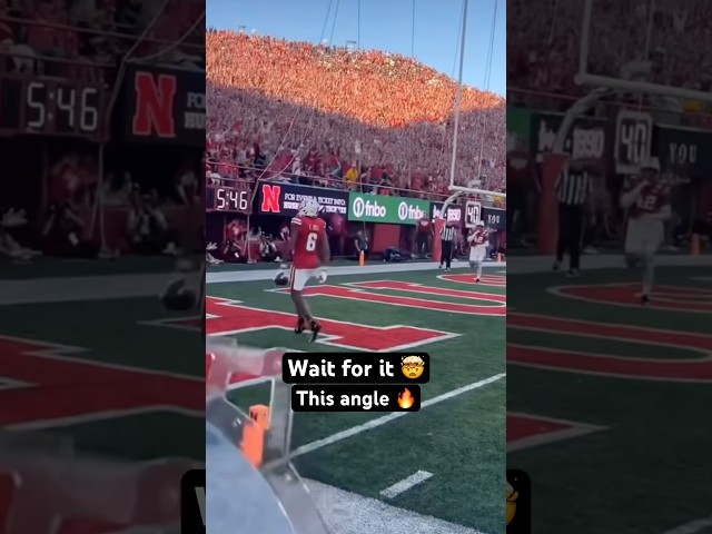 This ANGLE of Nebraska’s Pick-6 vs Colorado 🤯🔥 #collegefootball #colorado #cfb #shorts #nfl