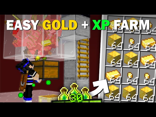 Minecraft Gold + XP Farm 26.3 | 2700+ Gold Ingots/Hour!