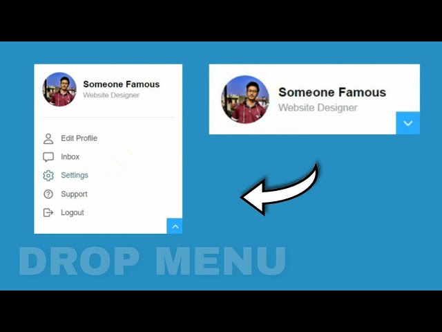 Dropdown Menu using HTML CSS & Vanilla Javascript