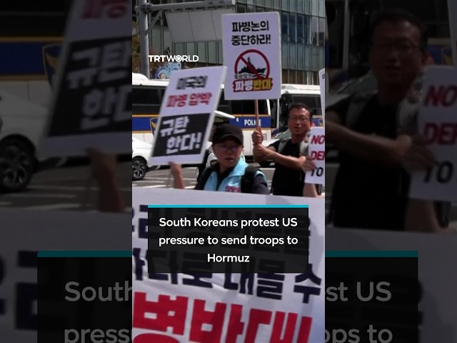 South Koreans protest US pressure to send troops to Hormuz